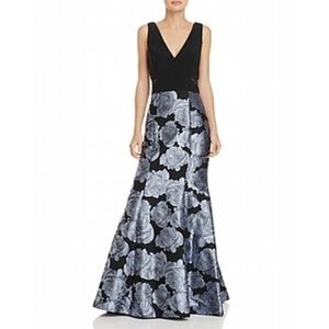 Avery G Jacquard Skirt Floral Gown Size 0